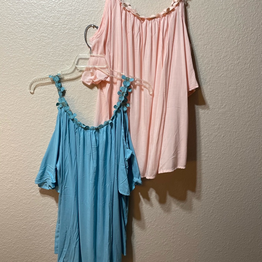 Bundle and save 2 spring thin cold shoulder shirts